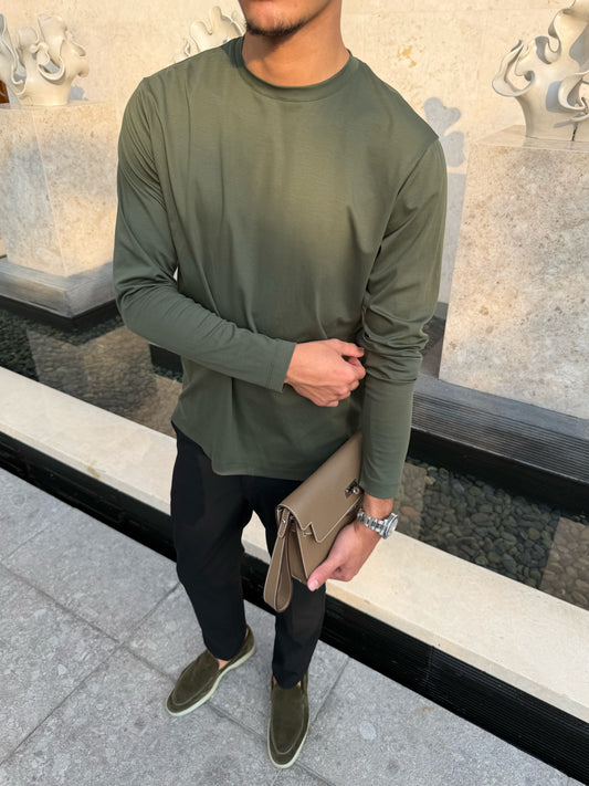 Army Green Shiny Longsleeve