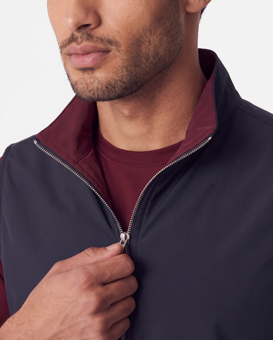 Miio's Burgundy/Navy Reversible Travel Gillet