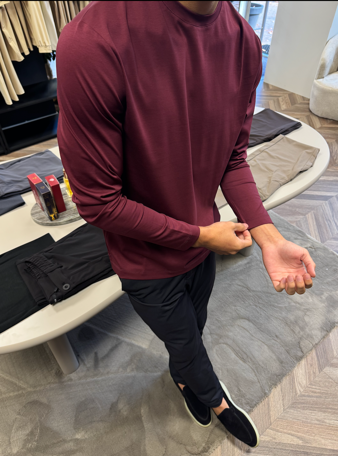 Burgundy Shiny Longsleeve