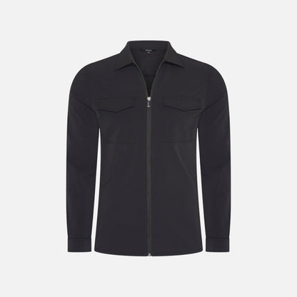 Black travel flap pocket jacket