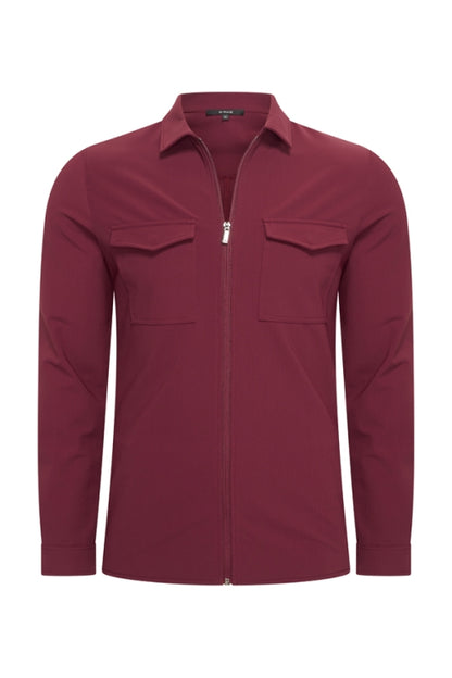 Burgundy travel flap pocket jacket