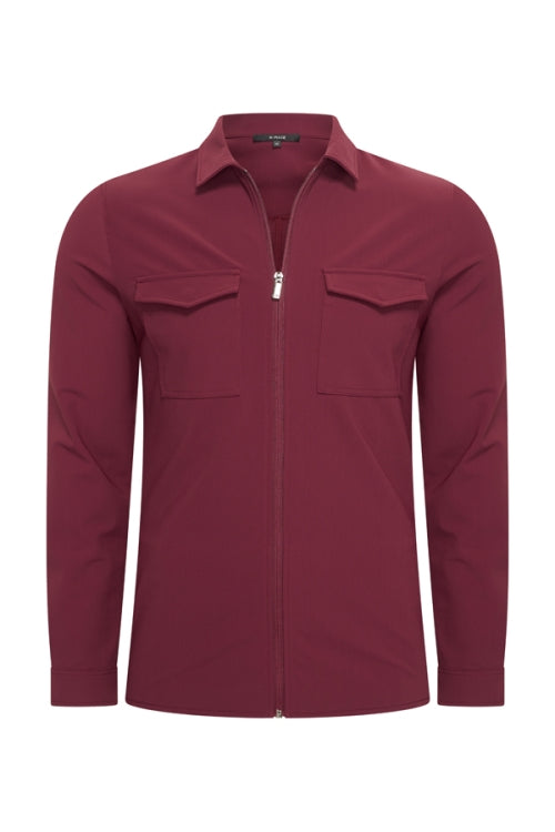 Burgundy travel flap pocket jacket