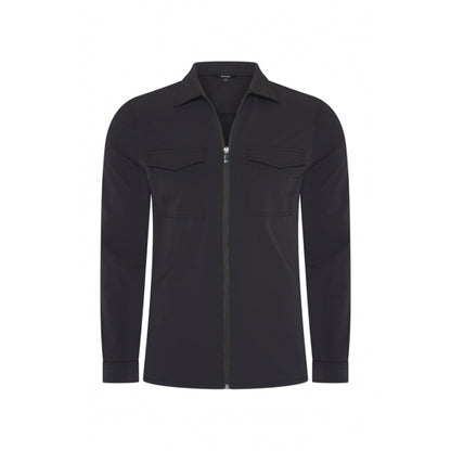 Black travel flap pocket jacket