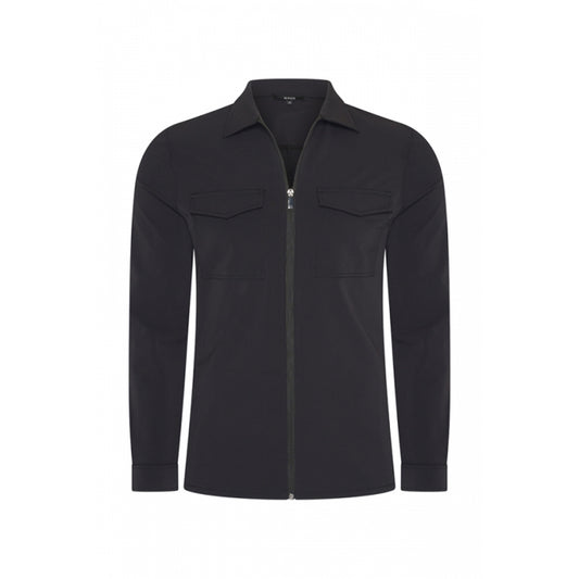 Black travel flap pocket jacket