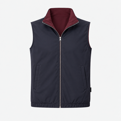 Miio's Burgundy/Navy Reversible Travel Gillet