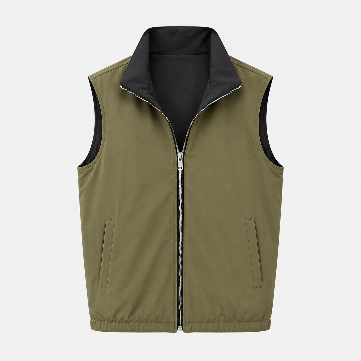 Miio's Olive Green Black Reversible Travel Gillet