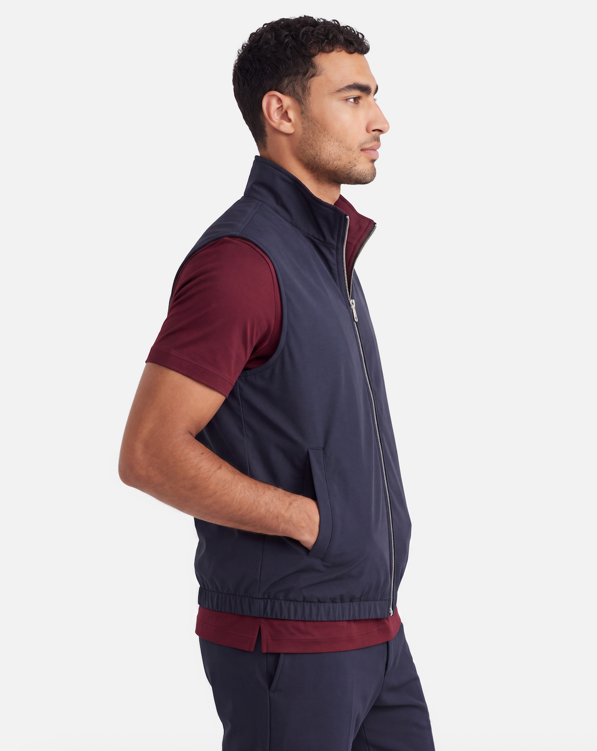 Miio's Burgundy/Navy Reversible Travel Gillet