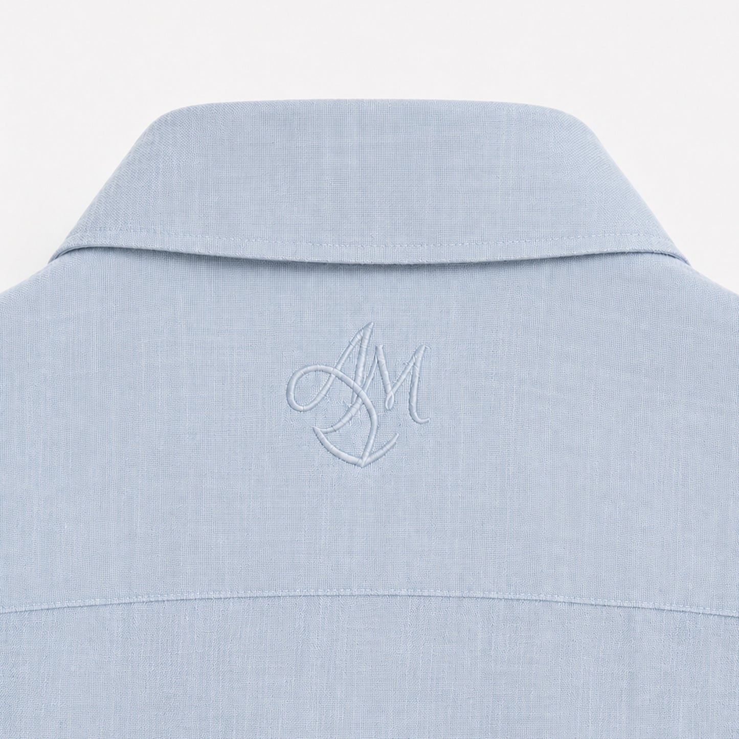 Miio's 100% linen Baby Blue slim fit shirt