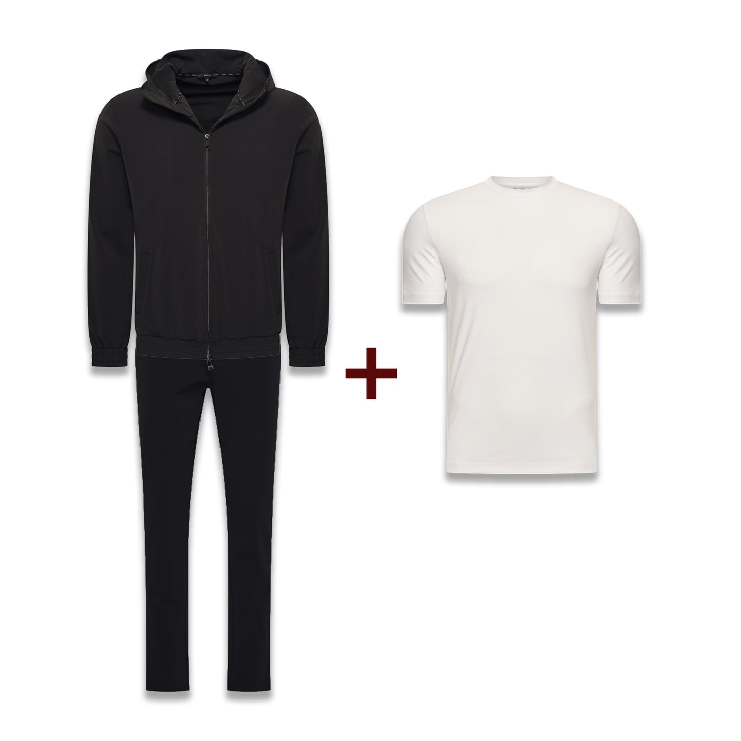 Black Bundle - TrackSuit +  White Shiny T-Shirt
