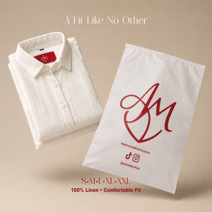 Miio's 100% linen White slim fit shirt
