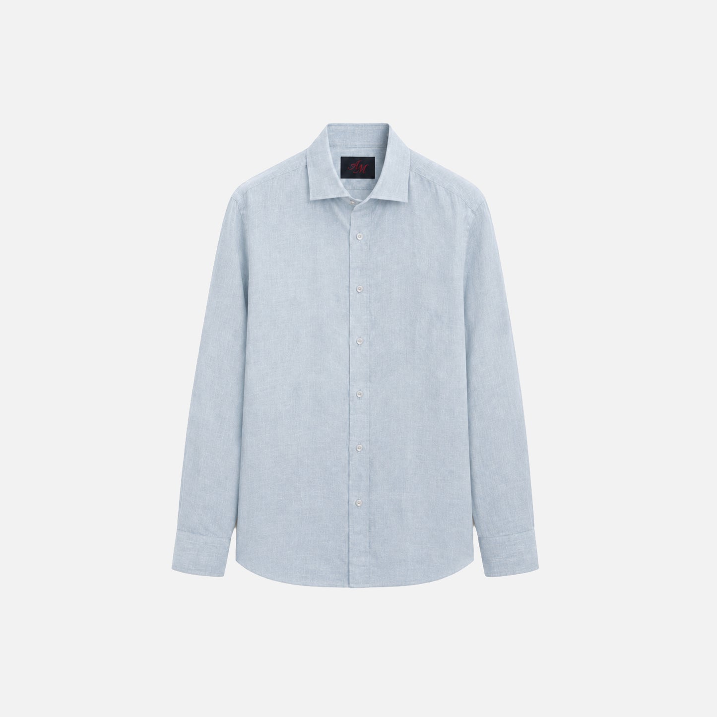 Miio's 100% linen Baby Blue slim fit shirt